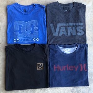 Men's T shirt Bundle Vans Hurley Brixton DC Size Large